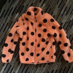 Orange polka dot fleece
